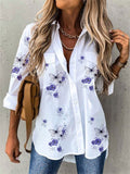 Camisa de mujer de manga larga. Blusa elegante estampada