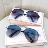 jf Fashion Gradient Sunglasses for Men Big Frame Pilot Sun Glasses Brand Design Anti-reflective Lunette De Soleil Homme UV400