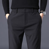 Pantalones casuales para hombres. Pantalones elásticos ajustados cintura elástica.
