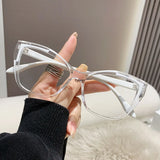 jf INS Photochromic Anti Blue Light Glasses Women Men Sexy Cat Eye Discolored Blue Light Eyewear Unisex Colorchanging Sunglasses