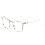 jf Anti Radiation Blue Light Eyeglasses Replaceable Lens Computer Glasses High Qulity Half Metal Glass oculos de grau feminino