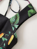 Vestido estampado suelto para mujer. Vestido cuello cuadrado sin mangas.