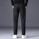 Pantalones casuales para hombres. Pantalones elásticos ajustados cintura elástica.
