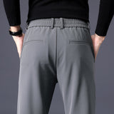 Pantalones casuales para hombres. Pantalones elásticos ajustados cintura elástica.