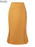 jf23 Package Hip High Waist Fishtail Skirts Elegant Women Evangelical Knee-length Saias Office Mermaid Skirts Fashion 2023