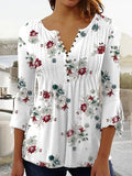 Camisa Casual suelta de manga larga. Blusa con estampado.