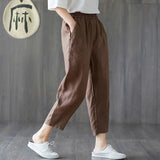 jf23  Summer Linen Pants Loose Casual Pants Streetwear Women Trousers Baggy Pants Sweatpants Y2k Pants Plus Size 3XL Harem Pants Woman