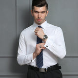 Camisas formales de manga larga con puño francés para hombre