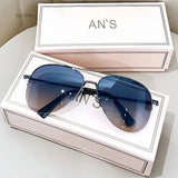 jf Fashion Gradient Sunglasses for Men Big Frame Pilot Sun Glasses Brand Design Anti-reflective Lunette De Soleil Homme UV400