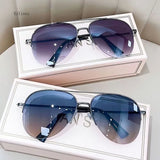 jf Fashion Gradient Sunglasses for Men Big Frame Pilot Sun Glasses Brand Design Anti-reflective Lunette De Soleil Homme UV400