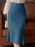 jf23 Package Hip High Waist Fishtail Skirts Elegant Women Evangelical Knee-length Saias Office Mermaid Skirts Fashion 2023