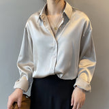 Camisa de seda. Blusa elegante (solo 50 en promo) 65% off