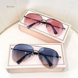 jf Fashion Gradient Sunglasses for Men Big Frame Pilot Sun Glasses Brand Design Anti-reflective Lunette De Soleil Homme UV400