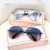 jf Fashion Gradient Sunglasses for Men Big Frame Pilot Sun Glasses Brand Design Anti-reflective Lunette De Soleil Homme UV400