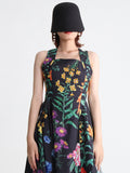 Vestido estampado suelto para mujer. Vestido cuello cuadrado sin mangas.