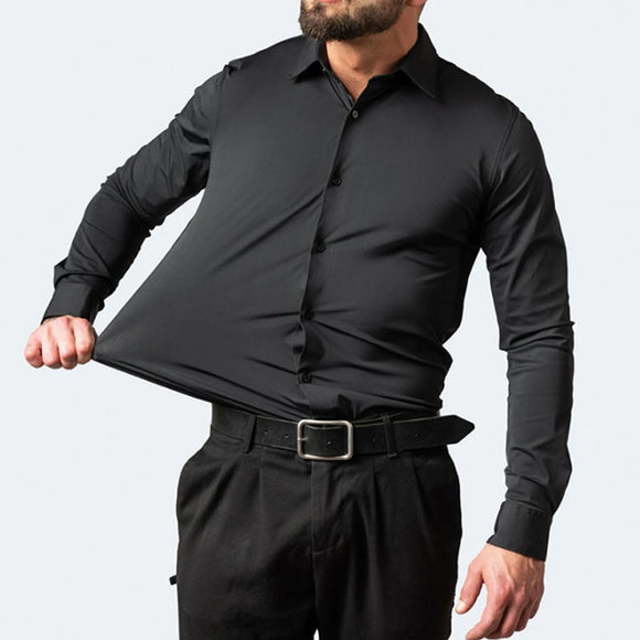 Camisas de manga larga para hombre con fuerza elástica