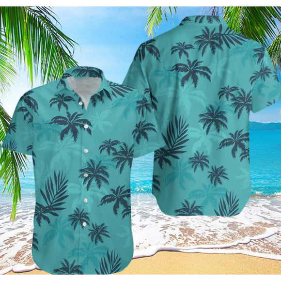 Camisa hawaiana para hombre. Camisa de playa con estampado de flores.
