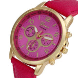 Reloj Pulsera Elegante Mujer Dama Casual Cuero Cuarzo Unisex Hombre Caballero