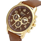 Reloj Pulsera Elegante Mujer Dama Casual Cuero Cuarzo Unisex Hombre Caballero