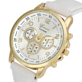 Reloj Pulsera Elegante Mujer Dama Casual Cuero Cuarzo Unisex Hombre Caballero