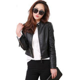 Nuevo Primavera Otoño Mujer Dama Señora Cuero Ecologico Punk Casual Chaqueta Campera Abrigo