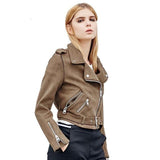 Otoño Mujer Dama Señora Simil Gamuza Chaqueta Campera Abrigo Delgada Cuero Ecologico Exterior