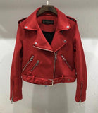 Otoño Mujer Dama Señora Simil Gamuza Chaqueta Campera Abrigo Delgada Cuero Ecologico Exterior