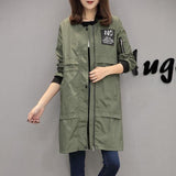 Otoño Mujer Dama Señora Rompeviento Abrigo Fashion Casual Chaqueta Campera con Letras