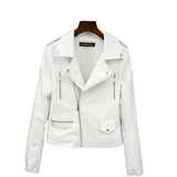 Nuevo Primavera Otoño Mujer Dama Señora Cuero Ecologico Punk Casual Chaqueta Campera Abrigo