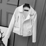 Nuevo Primavera Otoño Mujer Dama Señora Cuero Ecologico Punk Casual Chaqueta Campera Abrigo