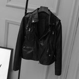 Nuevo Primavera Otoño Mujer Dama Señora Cuero Ecologico Punk Casual Chaqueta Campera Abrigo