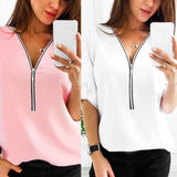Remera Casual Mujer Dama con Cierre
