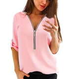 Remera Casual Mujer Dama con Cierre