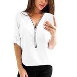 Remera Casual Mujer Dama con Cierre