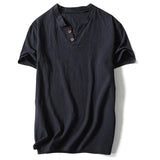 Remera lino Manga Corta Verano Solida Talles Grandes Hombre