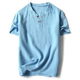 Remera lino Manga Corta Verano Solida Talles Grandes Hombre