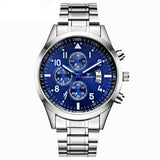 Reloj Pulsera Hombre Caballero Lujoso Cuarzo Negocios Casual Calendario A Prueba de Agua Acero