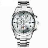 Reloj Pulsera Hombre Caballero Lujoso Cuarzo Negocios Casual Calendario A Prueba de Agua Acero
