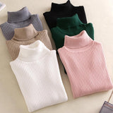 Sueter Cuello Tortuga Varios Colores Otoño Invierno Elastico Tejido Mujer Dama