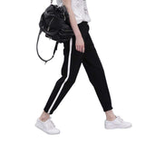 Pantalones Deportivo Casual Mujer color Negro franja Blanca Trusas Talles Grandes