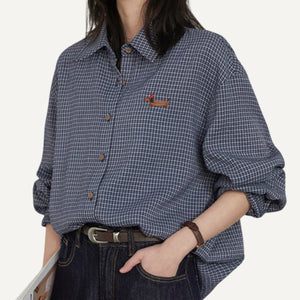 Camisa cuadriculada con bordado