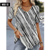(sólo 50 en Promo!) Camiseta Remera en V Cartoon 3d Women's