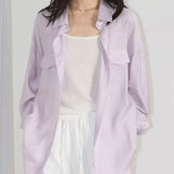 Camisa Oversize Blanco/Lila