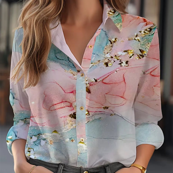 Camisa elegante casual para mujer,  blusa de manga larga para mujer