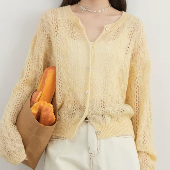 Saquito tejido Amarillo/Celeste