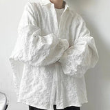 Camisa Unisex Holgada con patrones florales en relieve