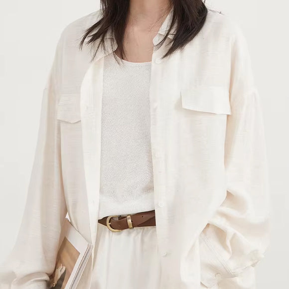 Camisa Oversize Blanco/Lila