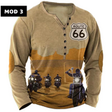 Camiseta vintage de manga larga para hombre, estilo urbano, con estampado 3D.