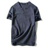 Remera lino Manga Corta Verano Solida Talles Grandes Hombre