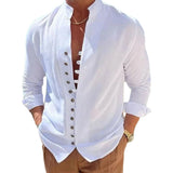 Camisa casual holgada de manga larga para hombre